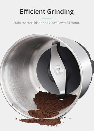 SHARDOR Coffee Grinder Electric, Coffee Bean Electric, Herb, Nut Grain Grinder with 1 Removable Stainless Steel Bowl, Black