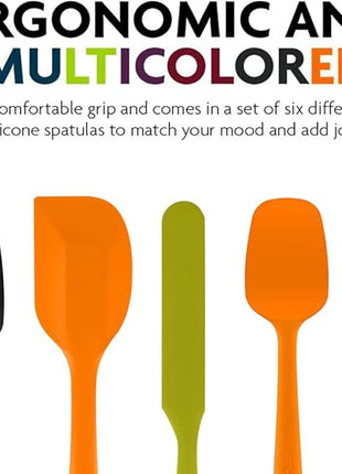 OVENTE Silicone Spatula Set of 5, Food Grade Rubber Spatula with High Heat Resistant, BPA-Free and Dishwasher Safe, Nonstick Kitchen Utensils for Baking, Cooking and Mixing, Multicolor SP12305LBGOPR
