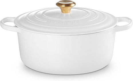 Le Creuset Enameled Cast Iron Signature Round Dutch Oven, 7.25 qt., White