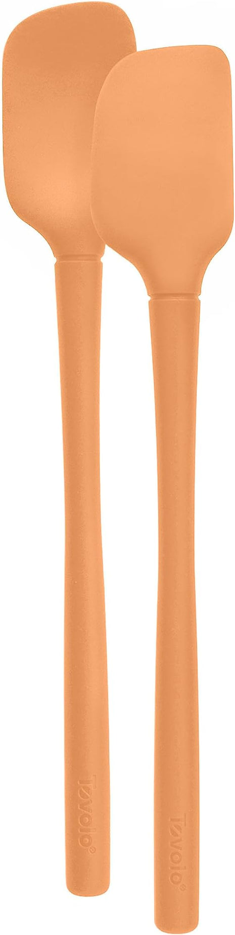 Tovolo Flex-Core All-Silicone Mini Spatula & Spoonula, Kitchen Utensil Set of 2, Heat-Resistant & BPA-Free Silicone Spatula & Spoonula, Safe for Non-Stick Cookware and Dishwasher, Apricot