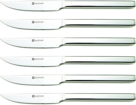 WÜSTHOF Stainless Steel 8-Piece Steak Knife Set with Black Presentation Chest