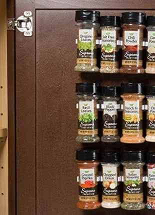 Spice Clip Grippers For Cabinet Doors - Organizer for Spices - Spice Rack Holds15 Spice Jars - Extemely Strong 3M Adhesive Gripper In White For Pantry 15 Ct