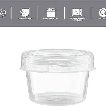 (4 Ounce 10 Pack) Clear Twist cap Containers Clear with Screw on Lids Twist Top Food Storage Freezer Containers
