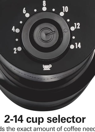 Hamilton Beach Electric Burr Coffee Grinder with Large 16oz Hopper & 18 Settings For 2-14 Cups, Stainless Steel (80385)