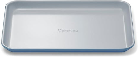 Caraway Nonstick Ceramic Small Baking Sheet (9x13”) – Non-Toxic, PTFE & PFOA Free – Oven Safe – Aluminized Steel Core – Mini Sheet Pan for Baking, Roasting & More - Slate