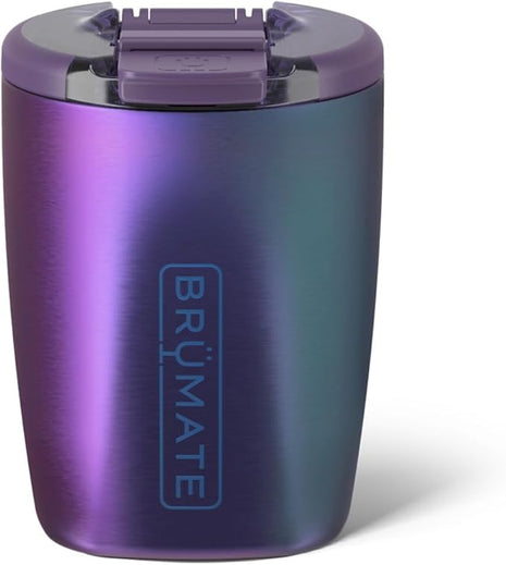 BrüMate Rocks 100% Leak-Proof 12oz Insulated Lowball Cocktail & Whiskey Tumbler - Double Wall Vacuum Stainless Steel - Camping, Travel Tumbler & Cocktail Glass (Dark Aura)