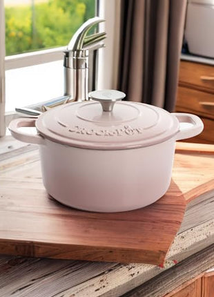 Crock-Pot Artisan Round Enameled Cast Iron Dutch Oven, 3-Quart, Blush Pink