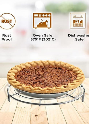 KITCHENATICS Round Cooling Racks for Cooking & Baking, Stainless Steel Steamer Rack, Canning Rack, Cake Cooling Rack - Circle Wire Cooling Rack for Air Fryer, Instapot, Cake Pans - 3PC 7.5", 9", 10.5"