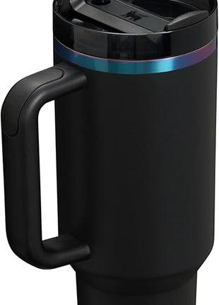Stanley Quencher H2.0 Tumbler with Handle and Straw 40 oz | Flowstate 3-Position Lid | Cup Holder Compatible for Travel | Insulated Stainless Steel Cup | BPA-Free | Black Chroma