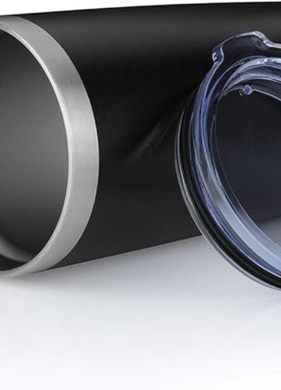 20oz Tumbler Bulk Stainless Steel Vacuum Insulated Tumblers with Lid Double Wall Travel Mug, Durable Powder Coated Coffee Cup, Suitable for Ice Drinks and Hot Beverage (Black 12pack)