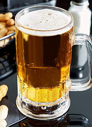 G.E.T. 00085-1-SAN-CL Shatter-Resistant Plastic Beer Mug / Stein, 20 Ounce, BPA Free (Set of 12)