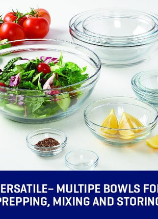 Anchor Hocking 10 Piece Mixing Bowl Set, Nesting Serving Bowls & Mixing Bowls (1 oz, 2 oz, 4 oz, 6 oz, 10 oz, 16 oz, 1 Qt, 1.5 Qt, 2.5 Qt, 3.5 Qt)