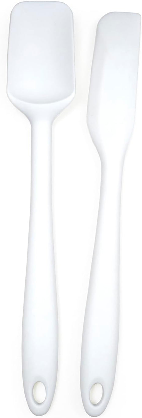 RSVP International Ela Collection Silicone Coated Steel, Mini Spatula/Spoon, White