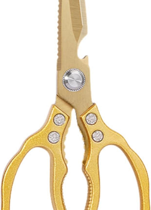 AWinjoy Japanese Gold Kitchen Scissors, Heavy Duty Stainless Steel, Multipurpose Cooking Shears, Dishwasher Safe
