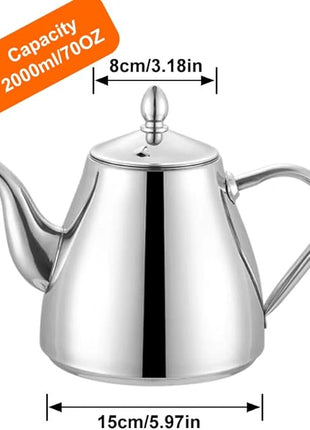 SANQIAHOME Stainless Steel Teapot Coffee Servers 2000ml