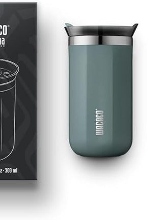 WACACO Octaroma Lungo Vacuum Insulated Coffee Mug, Double-wall Stainless Steel Travel Tumbler With Drinking Lid, 10 fl oz(300ml), Cadet Blue