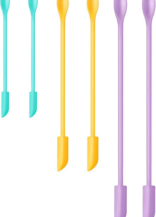Silicone Spatula Set (6Pcs) - Mini Scraper Tool for Beauty & Food - Reach Every Last Drop, Multi-Size Spatulas for Makeup Jars, Lotion Bottles & Kitchen Containers