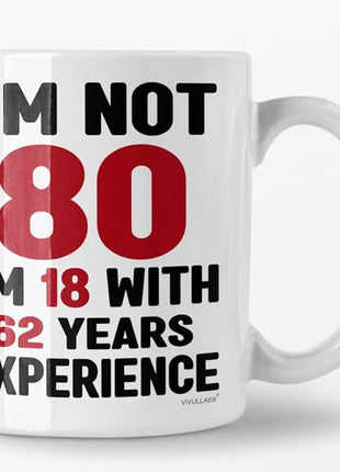 Vivulla68 80th Birthday Gifts for Men Women, 80 Year Old Birthday Gifts for Women Men, 1945 Bday Gift for Woman Man, Gift for 80 Year Old Woman, 80th Coffee Mug 11Oz, 1945 Cup for Grandpa Grandma