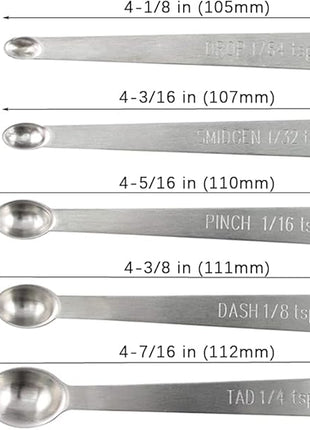 1Pack Mini Measuring Spoons Set, Heavy Duty Stainless Steel Teaspoon for Cooking and Baking, Suitable for Small Amount of Dry or Liquid Ingredients and Spices