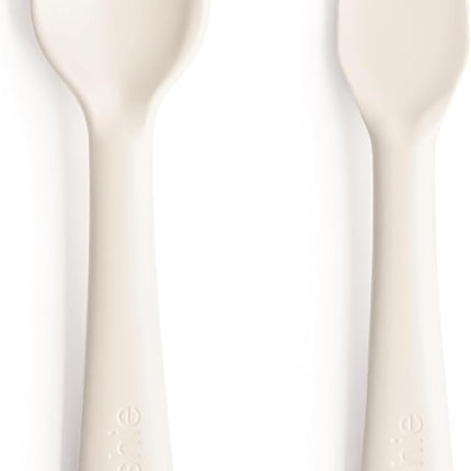 mushie Flatware Fork and Spoon Set For Kids | Made in Denmark (Ivory)