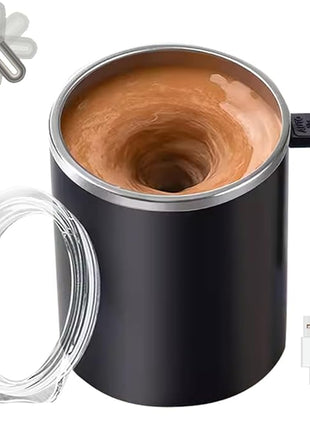 Self Stirring Mug,Self Stirring Coffee Mug,Suitable for Coffee, Milk, Cocoa and Other Beverages (Daik Black, 12 Ounces)