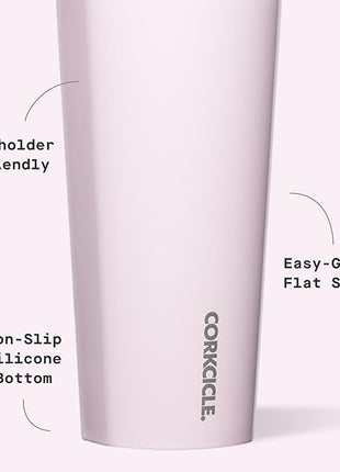 Corkcicle Classic Tumbler - Keeps Drinks Cold for 9 Hours & Hot for 3 - Triple-Insulated Stainless Steel - Holiday Tumbler Gift - 24 oz - Powder Puff