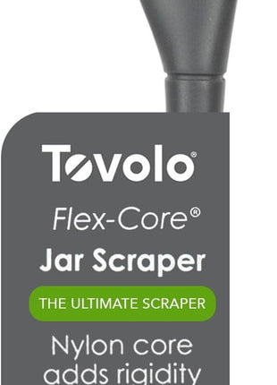 Tovolo Flex-Core Silicone Spatula Jar Scraper - Long-Handled Rubber Spatula with Angled Head for Scooping & Scraping - Heat-Resistant Spatulas for Kitchen Use, Dishwasher Safe & BPA-Free