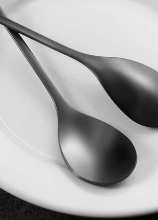 AnSaw Elegant Black Leaf Coffee Spoons - 10-Piece, 4.7" Mini Stainless Steel Espresso & Dessert Tea Spoons, Perfect for Demitasse & Small Servings