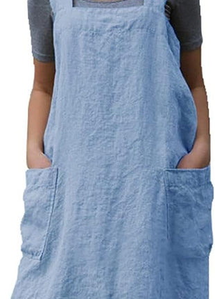 YESDOOD Cotton Linen Apron Cross Back Apron for Women with Pockets Pinafore Dress for Baking Cooking