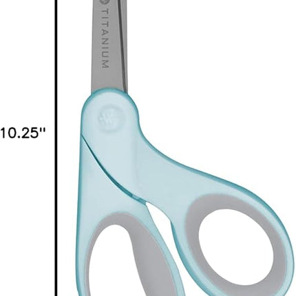 Westcott 8" Bent Craft Scissors with Titanium-Bonded Blades for Heavy-Duty Use (White or Blue, Colors May Vary)