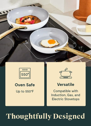 Caraway Nonstick Ceramic Frying Pan (2.7 qt, 10.5") - Non Toxic, PTFE & PFOA Free - Oven Safe & Compatible with All Stovetops (Gas, Electric & Induction) - Navy