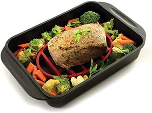 Norpro 405 Oval Silicone Roast Rack, Red 9x6