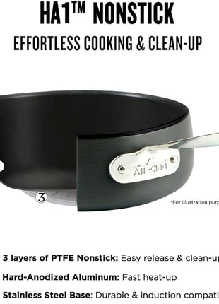 All-Clad HA1 Hard Anodized Non Stick Everyday Pan w/ Lid and Handles, 12 Inch, Induction, Oven Broiler Safe 500F, Lid Safe 350F, Deep Frying Pan, Skillet, Pots and Pans, Kitchen, Cookware, Black