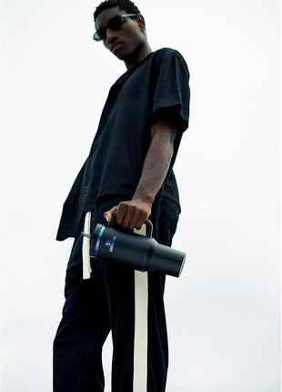 Stanley Quencher H2.0 Tumbler with Handle and Straw 40 oz | Flowstate 3-Position Lid | Cup Holder Compatible for Travel | Insulated Stainless Steel Cup | BPA-Free | Black Chroma