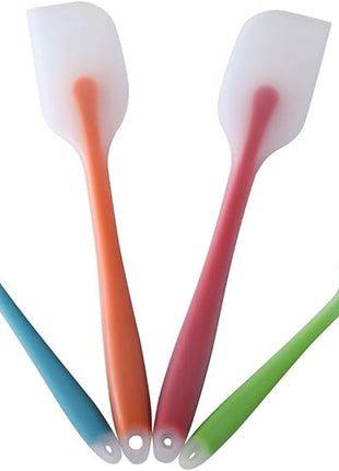 Silicone Spatula Set of 4 - Heat Resistant Flexible Spatula 450F with Stainless Steel Core - Food Grade Premium Good Grip Kitchen Utensils - Seamless, Heavy Duty, BPA Free, Dishwasher Safe