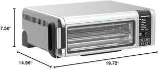 Ninja Digital Air Fry Countertop Oven, 8-in-1 Functionality, 1800W, Flip-Up Design, XL Capacity, Air Fry Basket, Wire Rack & Crumb Tray, Silver, SP101