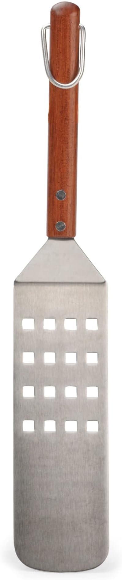 RSVP International Endurance (BQ-FLP) BBQ Long Spatula Flipper, 16.25" | Flip Burgers & Other Food w/ Long Handle that Keeps Hands Safe from Fire | Made from Stainless Steel & Rosewood