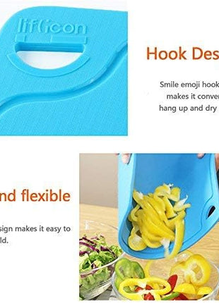 Liflicon Thick Cutting Boards for Kitchen Silicone Chopping Board Set of 2 Mid 12.6'' x 9.1”,Mini 9.1”x7.1” Non-slip Deep Drip Juice Groove Easy Grip Handle,Dishwasher Safe-Orange