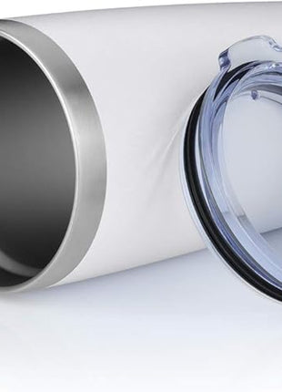 20oz Tumbler Bulk Stainless Steel Vacuum Insulated Tumblers with Lid Double Wall Travel Mug Durable Powder Coated Coffee Cup, Suitable for Ice Drinks and Hot Beverage (White 1pack)