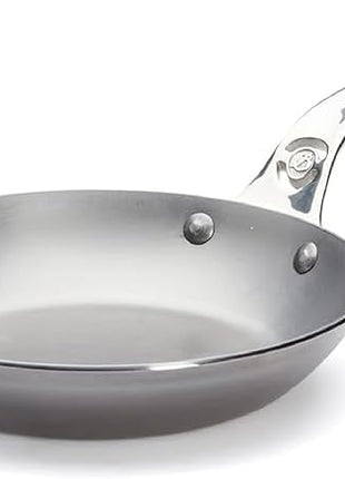 De Buyer MINERAL B Pro Carbon Steel Fry Pan - 8” Diameter, 5.5” Cooking Surface - Ideal for Searing, Sauteing & Reheating - Made in France