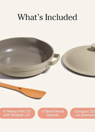 Our Place Mini Always Pan 2.0-8.5” (1.2 Qt) Nonstick, Toxin-Free Ceramic Cookware | Patented 10-in-1 Aluminum Frying & Sauté Pan | Safe for Oven, Induction & All Cooktops up to 450°F | Steam