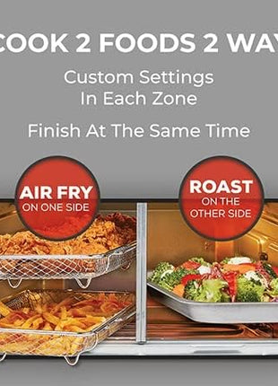 Emeril Lagasse Dual Zone 360 Air Fryer Oven Combo with French Door, 25 QT Extra Large, Cook Two Foods in Different Ways, Up to 60% Faster from Frozen to Finish