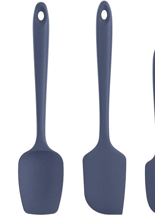 Heat Resistant Silicone Spatula Set: U-Taste 600ºF High Temp Seamless Food Grade Food Grade Flexible Rubber Silicon Kitchen Cooking Mixing Baking Scraper for Nonstick Cookware Set of 4 (Midnight Blue)