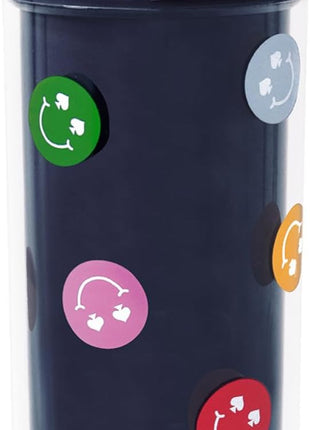kate spade new york Acrylic Tumbler with Lid and Straw, 24 oz Tumbler, Slim Double Wall Tumbler (Spade Smiley)