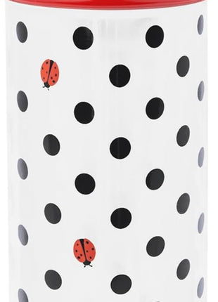 kate spade new york Acrylic Tumbler with Lid and Straw, 24 oz Tumbler, Slim Double Wall Tumbler (Ladybug Dot)