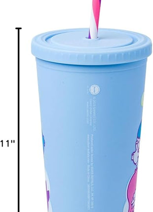 Silver Buffalo Sanrio Hello Kitty and Friends Featuring Little Twin Stars, My Melody, Kuromi, Keroppi, Chococat, Cinnamoroll, Pompompurin, Pochacco, Tuxedo Sam, Badtz-Maru Matte Plastic Tumbler, 20oz