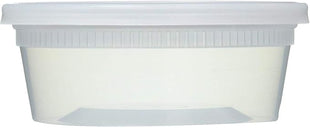 Mr Miracle 8OZ Deli Containers with Lids - 24 Pack of 8 oz Clear Airtight Reusable Plastic Food and Multi-Purpose Deli Containers - Microwave, Freezer, and Dishwasher Safe