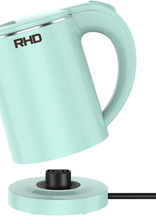 0.5L Small Portable Electric Kettles for Boiling Water, Stainless Steel Travel Kettle, Fast Boil Teapot, Boil-Dry Protection & Auto Shut-Off, Perfect For Traveling Cooking, Coffee, Tea, Eggs(Green)