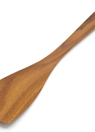 FAAY Teak Wooden Turner, Saute Paddle, Spatula, Compact - XL Size, Healthy and High Moist Resistance for Non Stick Cookware (12 Inch Flat Edge Spatula)