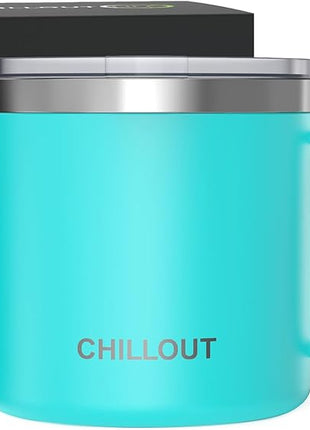 CHILLOUT LIFE Stainless Steel 16 oz Vacuum Insulated Coffee Mug with Handle and Lid, Large Thermal Camping Coffee Mug Cup with Durable Sliding Lid for Men & Women, Keeps your Beverages Hot/Cold